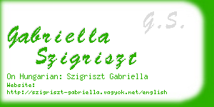 gabriella szigriszt business card